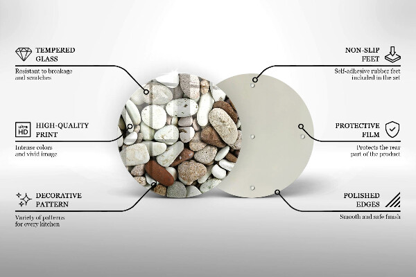 Deska kuchenna szklana Tło małe kamienie