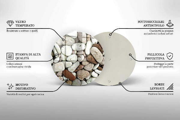 Deska kuchenna szklana Tło małe kamienie
