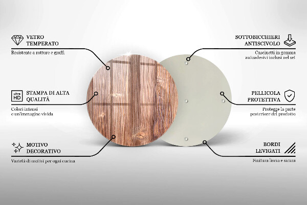 Deska kuchenna szklana Naturalne drewno