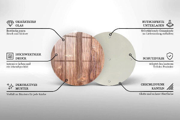 Deska kuchenna szklana Naturalne drewno