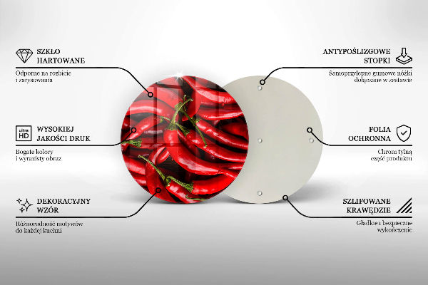 Szklana deska kuchenna Ostre chili papryki