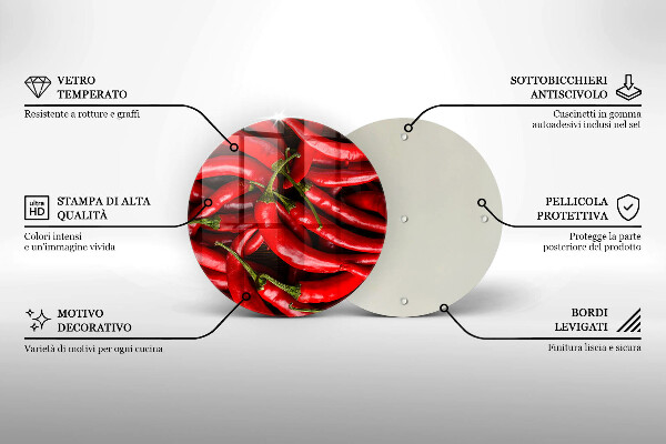 Szklana deska kuchenna Ostre chili papryki