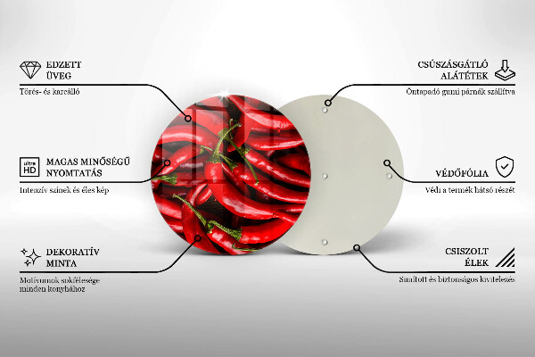 Szklana deska kuchenna Ostre chili papryki