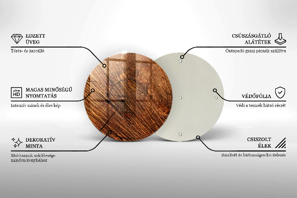 Deska kuchenna szklana Struktura drewno