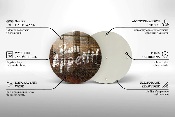 Deska kuchenna szklana Deski napis Bon Appetit