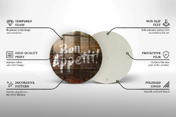 Deska kuchenna szklana Deski napis Bon Appetit