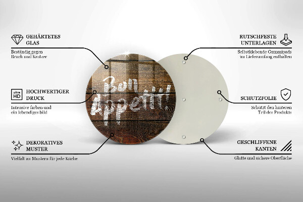 Deska kuchenna szklana Deski napis Bon Appetit