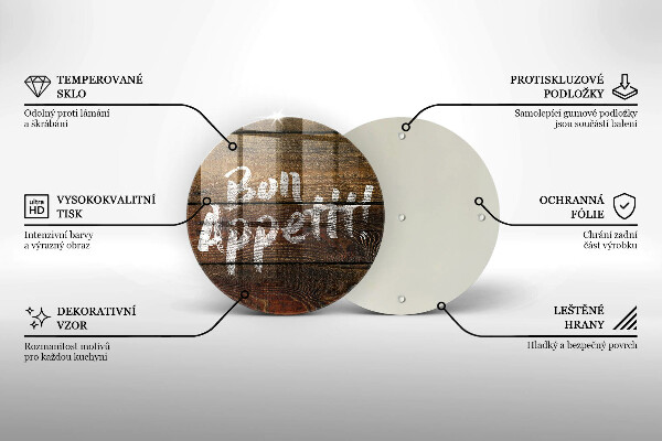 Deska kuchenna szklana Deski napis Bon Appetit