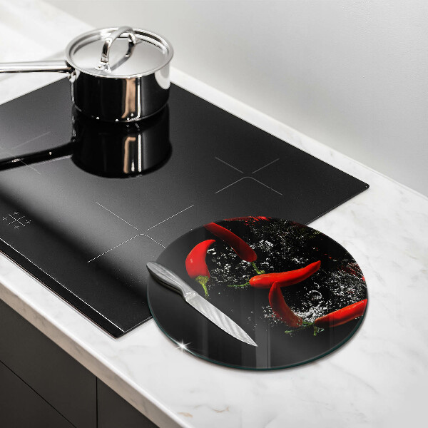 Deska kuchenna szklana Papryczki chili w wodzie