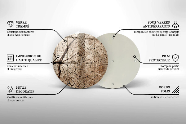 Deska kuchenna szklana Przekrój drzewa