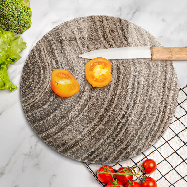 Deska kuchenna szklana Słoje drzewa drewno