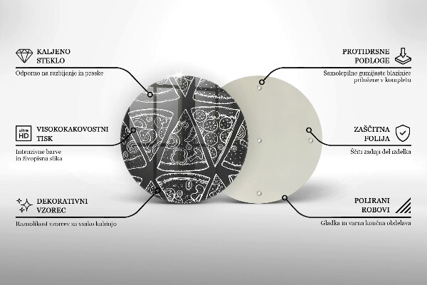 Deska kuchenna szklana Ilustracja pizza