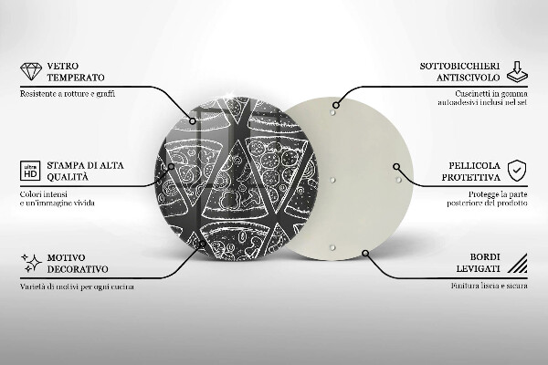 Deska kuchenna szklana Ilustracja pizza