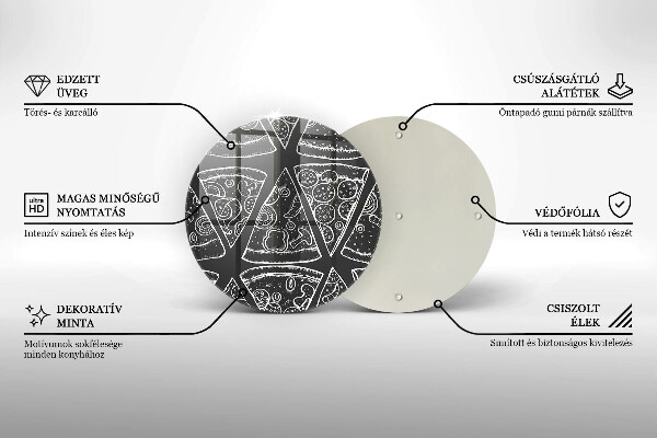 Deska kuchenna szklana Ilustracja pizza