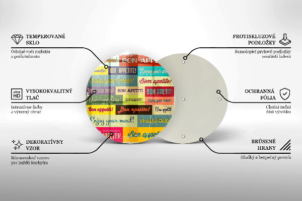 Deska kuchenna szklana Napisy Smacznego języki
