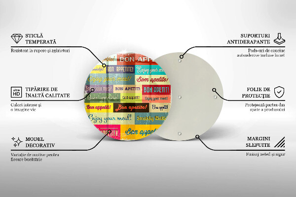 Deska kuchenna szklana Napisy Smacznego języki