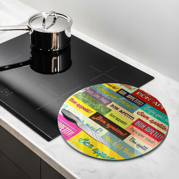 Deska kuchenna szklana Napisy Smacznego języki