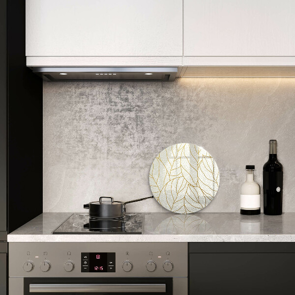 Deska kuchenna szklana Wzór line-art liście