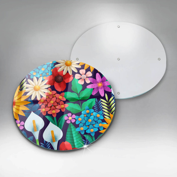 Deska kuchenna szklana Ilustracja łąka kwiaty