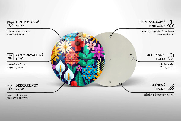 Deska kuchenna szklana Ilustracja łąka kwiaty