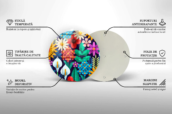 Deska kuchenna szklana Ilustracja łąka kwiaty