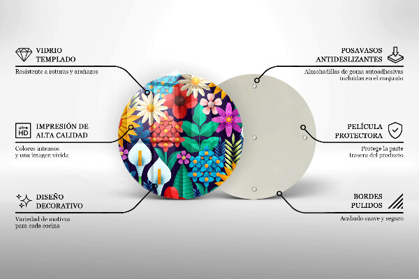 Deska kuchenna szklana Ilustracja łąka kwiaty