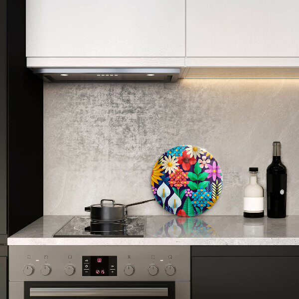 Deska kuchenna szklana Ilustracja łąka kwiaty