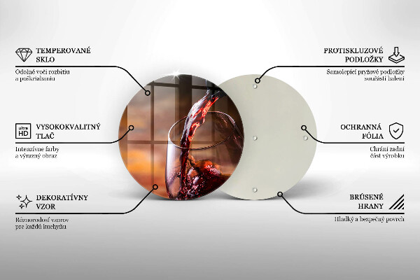 Deska kuchenna szklana Czerwone wino i kieliszek