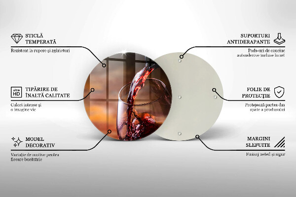 Deska kuchenna szklana Czerwone wino i kieliszek
