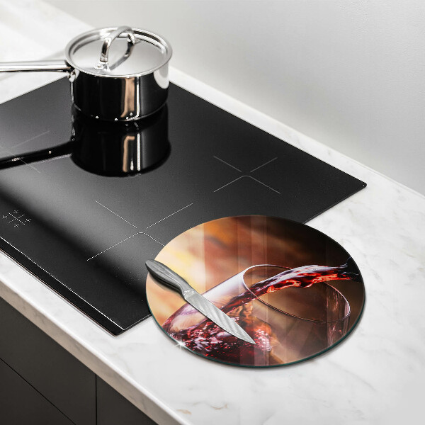 Deska kuchenna szklana Czerwone wino i kieliszek