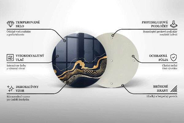 Deska kuchenna szklana Abstrakcja złote linie