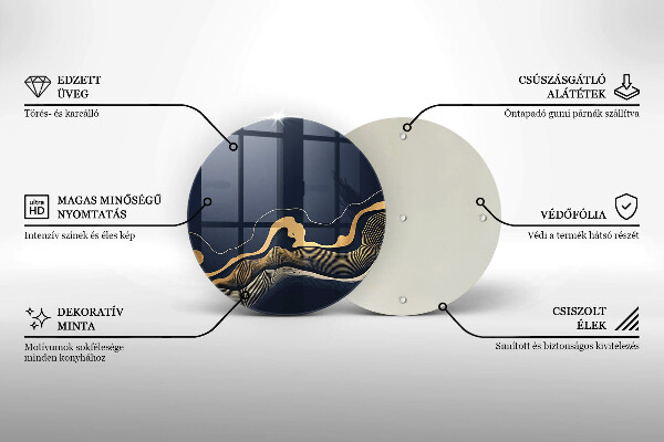 Deska kuchenna szklana Abstrakcja złote linie
