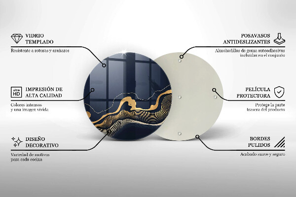 Deska kuchenna szklana Abstrakcja złote linie