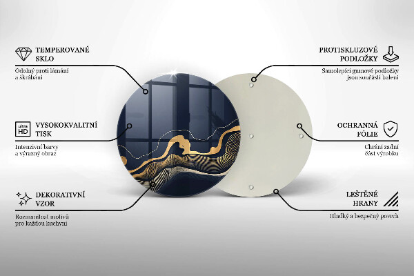 Deska kuchenna szklana Abstrakcja złote linie