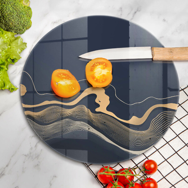 Deska kuchenna szklana Abstrakcja złote linie