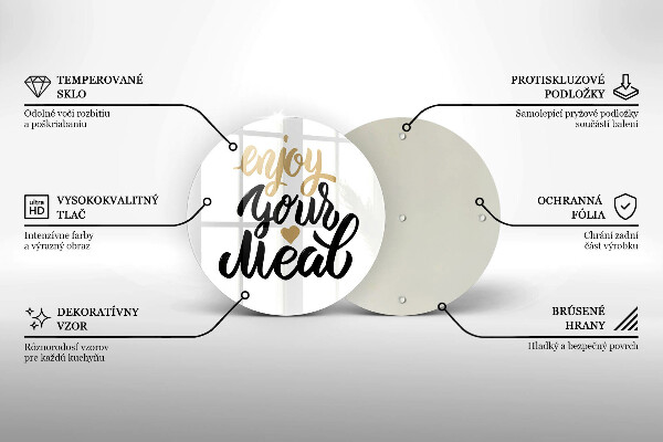 Deska kuchenna szklana Napis Enjoy your meal