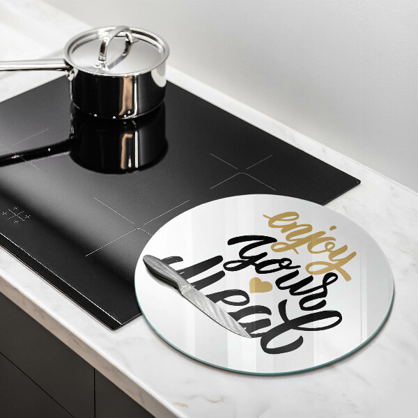 Deska kuchenna szklana Napis Enjoy your meal