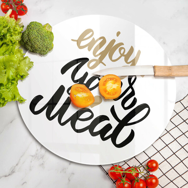 Deska kuchenna szklana Napis Enjoy your meal