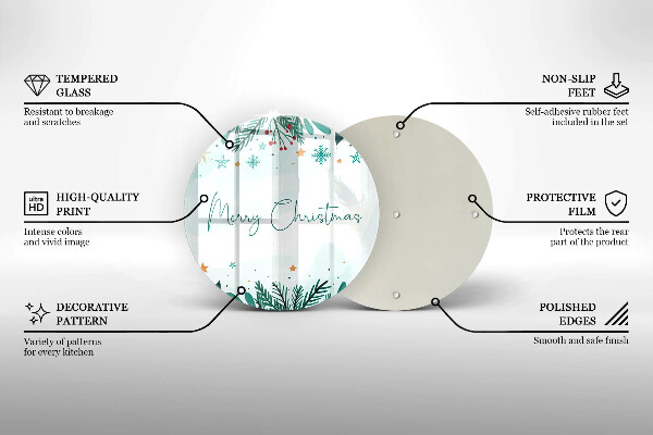 Deska kuchenna szklana Napis Merry Christmas