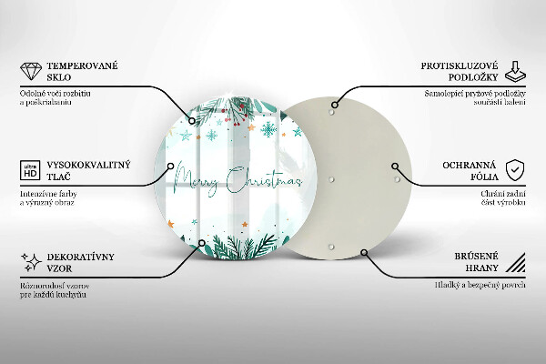 Deska kuchenna szklana Napis Merry Christmas