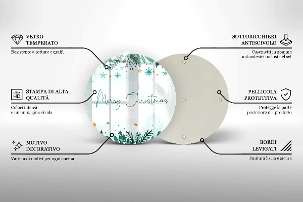 Deska kuchenna szklana Napis Merry Christmas