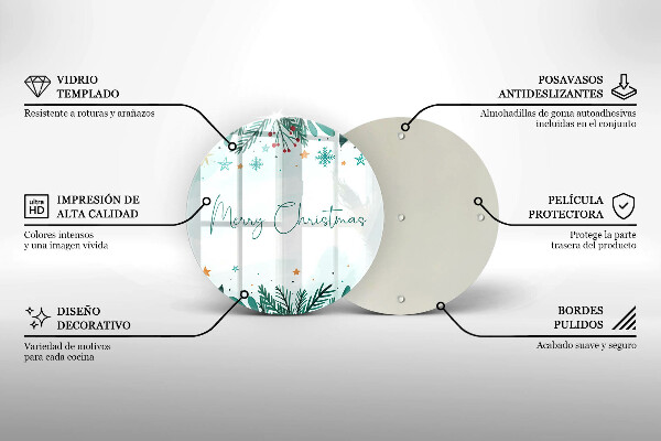 Deska kuchenna szklana Napis Merry Christmas