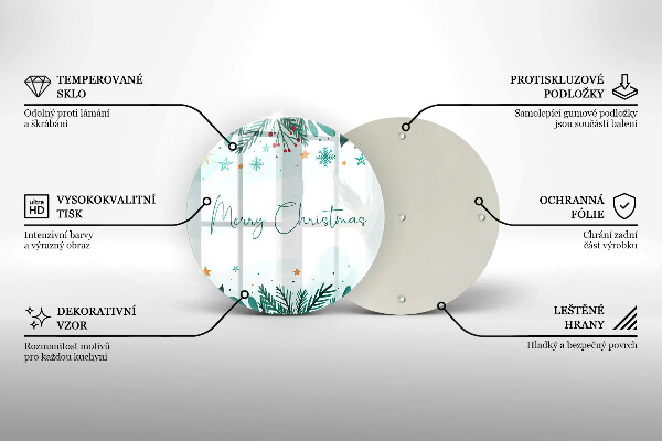 Deska kuchenna szklana Napis Merry Christmas