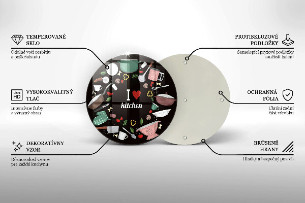 Deska kuchenna szklana Ilustracja I love kitchen