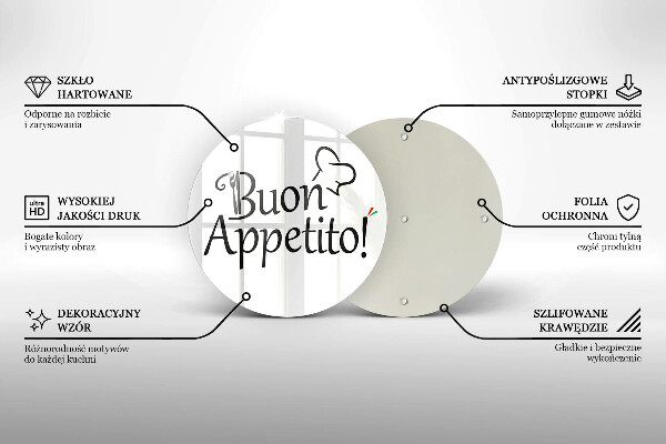 Deska kuchenna szklana Napis Buon Appetito!