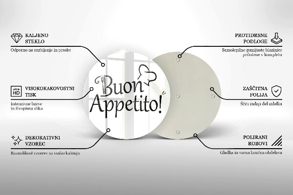 Deska kuchenna szklana Napis Buon Appetito!