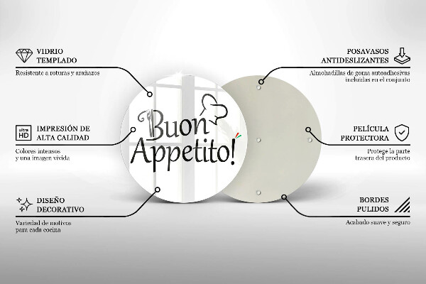 Deska kuchenna szklana Napis Buon Appetito!