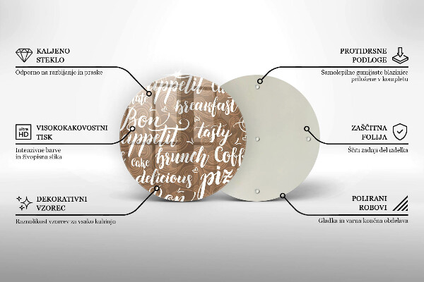 Deska kuchenna szklana Napisy Bon appetit