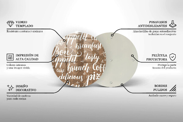 Deska kuchenna szklana Napisy Bon appetit