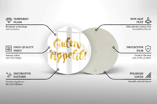 Deska kuchenna szklana Napis Guten Appetit!